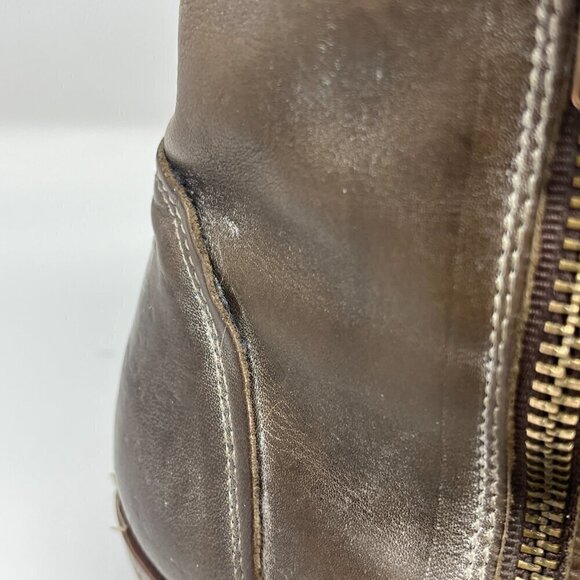 Freebird Austin double-zip leather ankle booties pre-worn 9 grey brown - Picture 3 of 15